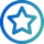 A blue and green icon of a star