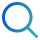A blue and green icon of a magnifier