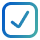 A blue and green icon of a checkmark