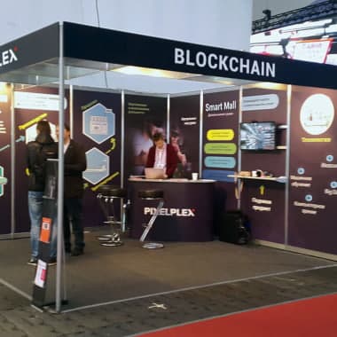 The PixelPlex booth at one of the conferences