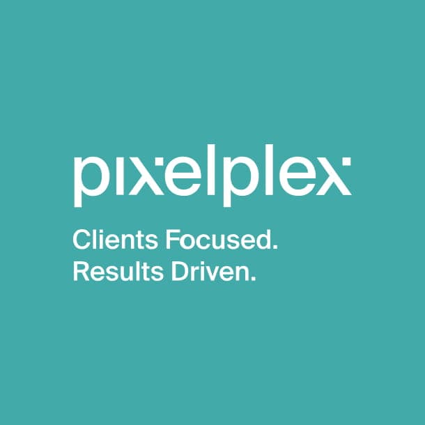 The PixelPlex logo and moto